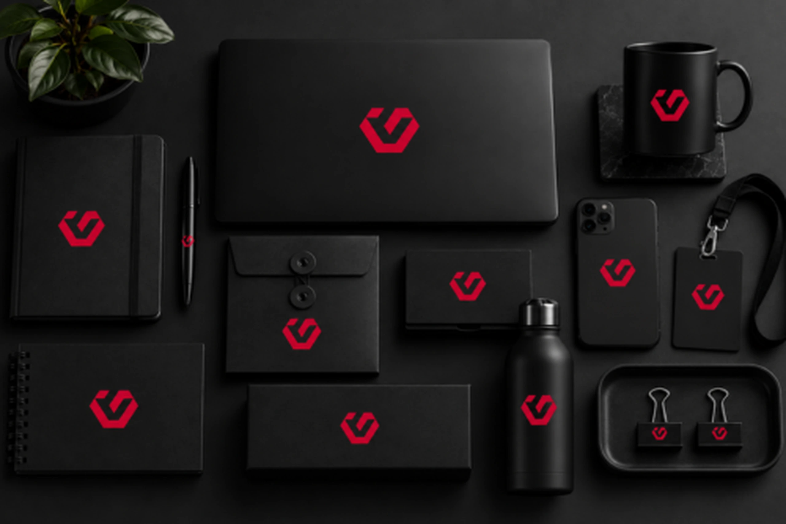 Branding and identity design work at Vibgyor Global Web Solutions