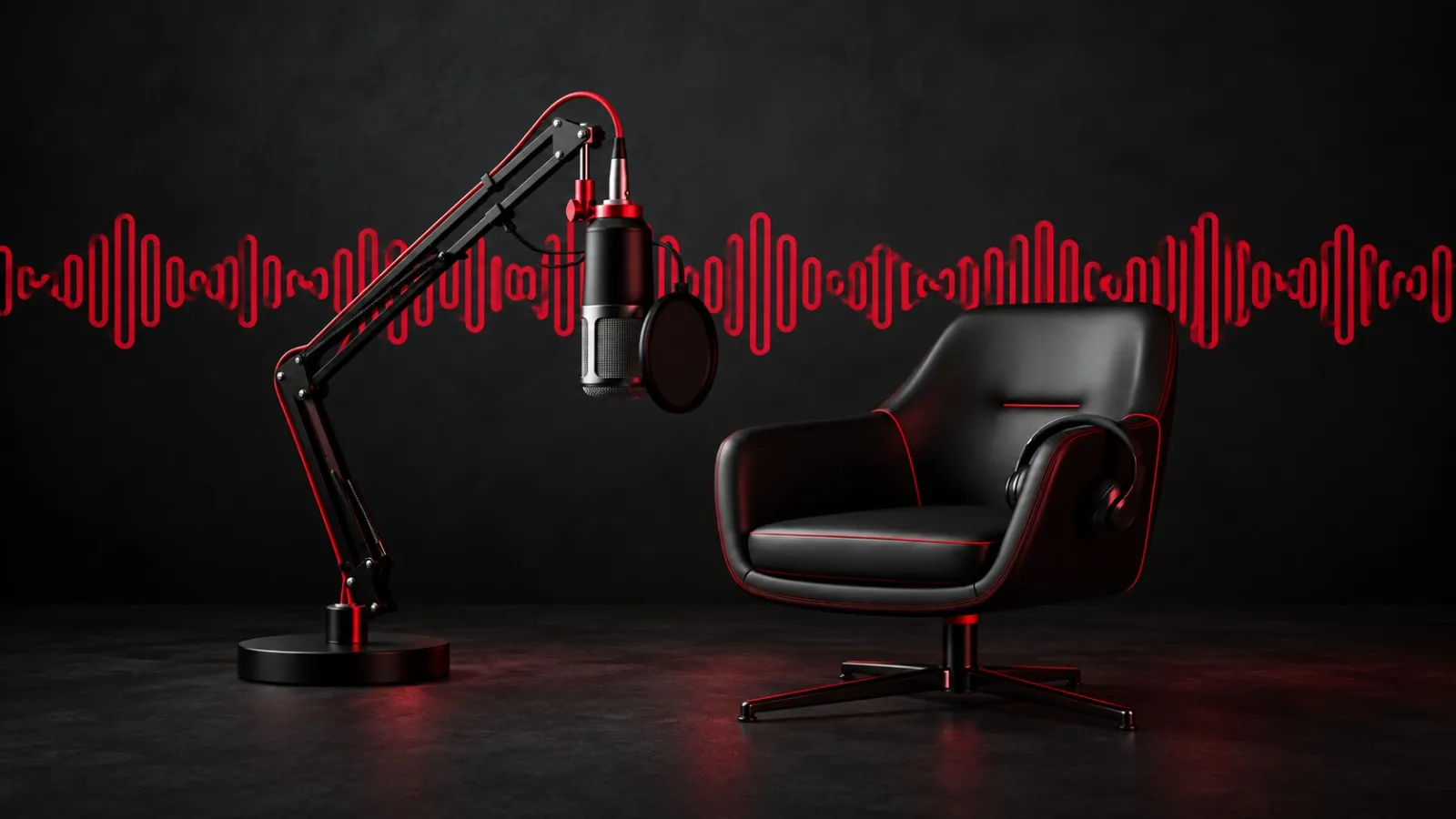 Podcast production studio setup